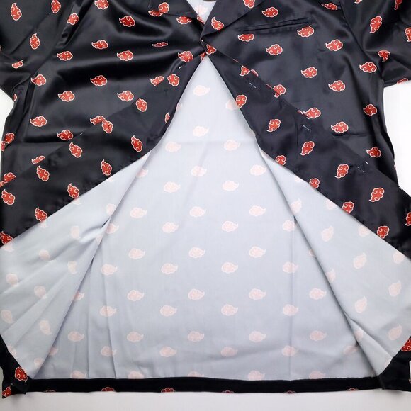 Naruto Hypland Akatsuki Shirt Silky Feel Anime Button Up Top Men's XL NWT - Picture 10 of 10